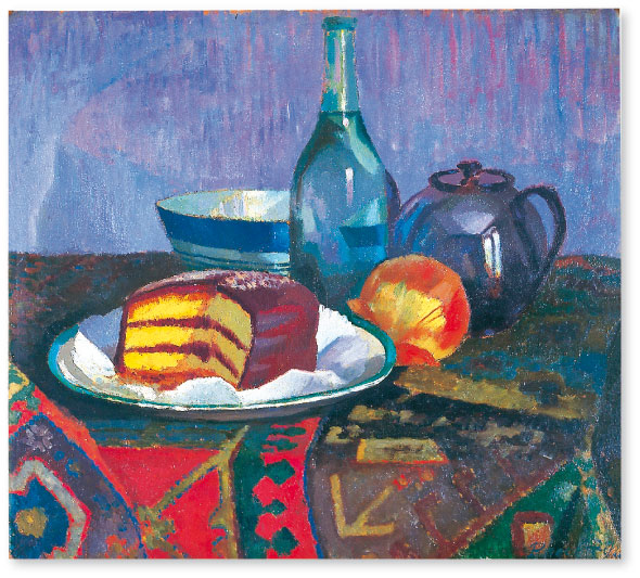 Still Life With Chocolate Cake by Roger Fry (c. 1912)